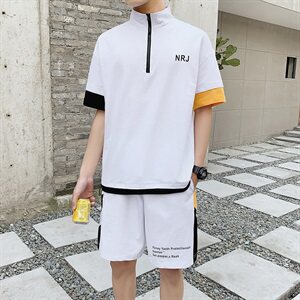 运动套装男2021新款短袖t恤男装韩版潮流夏天休闲两件套DS783T图片