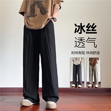 2025夏季新款潮流薄款冰丝休闲宽松长裤B315-K24141-特p40控78，男装休闲裤，电商B315