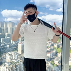 提花短袖t恤男夏季薄款新款内搭春秋季针织打底衫T210，男装T恤，星座1116A-2（原606A-1）