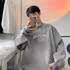 日系慵懒百搭时尚ins小高领休闲宽松卫衣秋冬潮流，男装卫衣，星座716-3