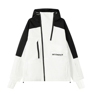 冬季防水防寒加厚机能潮滑雪衣男女连帽抽绳滑雪服外套HF57-P175图片