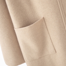 2025年秋季新款百搭女士连帽休闲中长款大衣，女装双面呢大衣，窄众羊绒