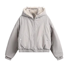 现货高品质美式高街冬季重磅硬挺短款座山雕毛领棉衣男女加厚外套，男装棉衣，电商A486-1