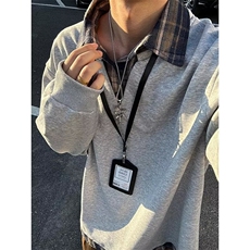 网图现货足衬衫V领假两件polo衫卫衣男长袖T恤W39特P40，男装T恤，星座205-3