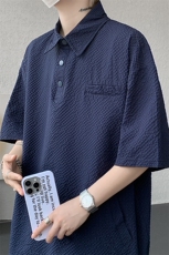 8XL-M日系工装短袖衬衫男夏季POLO衫t恤休闲运动套装TZ38004特P55，男装Polo衫，电商B312