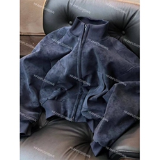 网图慎用美式复古硬汉立领飞行员夹克做旧皮衣cleanfiJK3095P80，男装夹克，电商A128