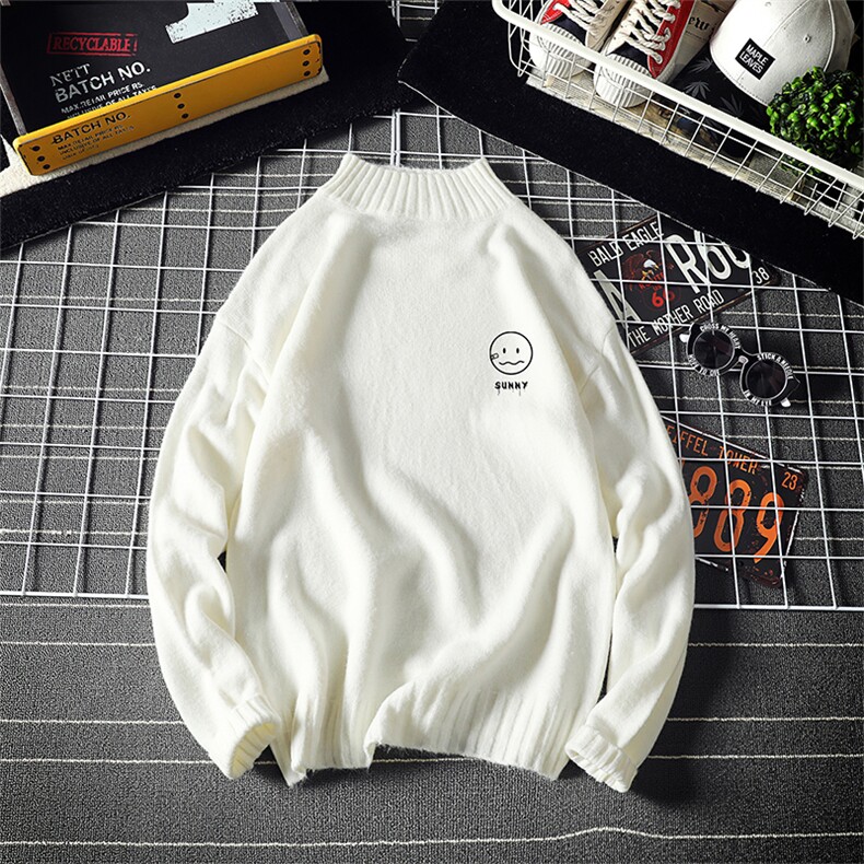 M18072-P45加绒款-P65半高领毛衣男士大码针织衫男毛线衣男线衫，男装针织衫/毛衣，电商A040A