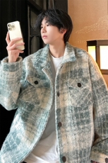 秋季新款男士格子夹克韩版简约外套上衣服A071-JK111-P125，男装夹克，电商A071