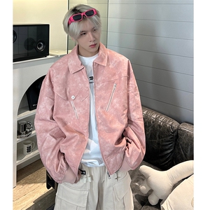 皮夹克男中性休闲宽松潮流皮衣男夹克外套   PY02-P120现货图片