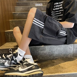 夏季薄款工装短裤港风男生裤子百搭五分裤休闲阔腿裤中裤~DK640图片