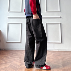 K3301-P40后双贴袋全橡筋腰休闲直筒裤男秋宽松纯棉百搭长裤，男装休闲裤，电商A178