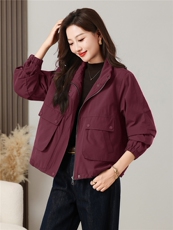 棉外套女秋冬加厚纯色简约保暖时尚加棉上衣女，女装棉衣/棉服，曼沙奕珂