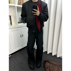 网图boxy正肩型男红内里防泼水短款夹克版棉服外套W1826/特P88，男装夹克，电商B350