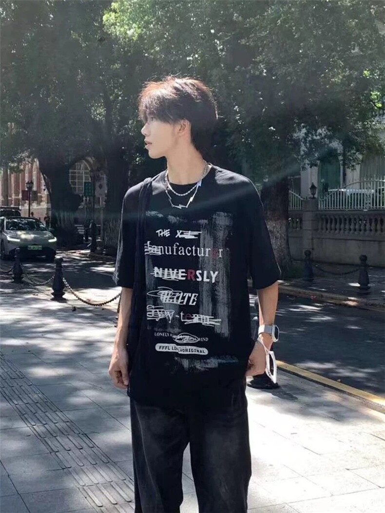 XZ809A/BBBT57/P20/控38重磅印花美式复古圆领T恤,男装T恤,星座809A(原222-1)