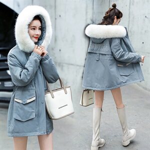 2020冬季新款时尚刺绣棉衣外套 保暖显瘦长款羽绒服女,女装棉衣/棉服,涵亦佰惠