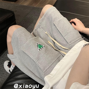 XZ616 夏季新款华夫格多口袋贴标休闲短裤五分裤 TY361 P35控48图片