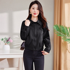 机车小个子皮衣外套女2024春季新款美式港风PU皮夹克短款上衣外搭，女装皮衣，潮流依族