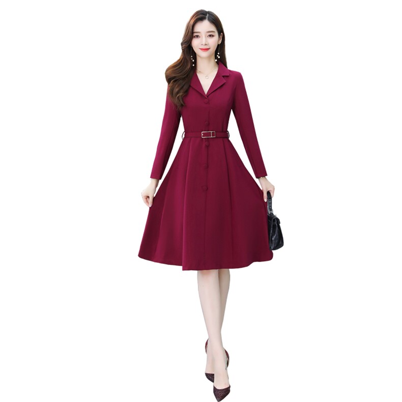 2023夏装新款大码女装春夏季时尚优雅修身风衣连衣裙6103，女装连衣裙，星宇服饰