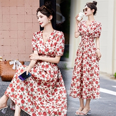 夏季碎花甜美连衣裙女装高级感时尚优雅显瘦超好看度假少女裙子夏,女装连衣裙,灵力轩, 夏季碎花甜美连衣裙女装高级感时尚优雅显瘦超好看度假少女裙子夏,女装连衣裙,灵力轩,