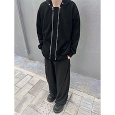 B221美式ins高街双拉链宽松开衫卫衣连帽外套SY2319-P95控128，男装卫衣，电商B221