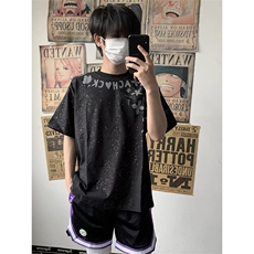 万针全刺绣工艺抖音得物高品质260克重磅纯棉双纱美式高街短袖T恤，男装T恤，电商A486
