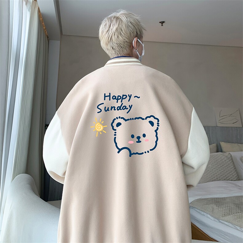 摇粒绒棒球服男大码开衫卫衣男夹克 BF86309-P65图片