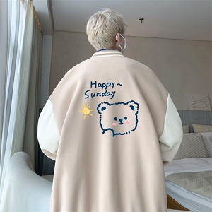 摇粒绒棒球服男大码开衫卫衣男夹克 BF86309-P65图片