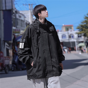 1港风冲锋衣大码M-5XL工装夹克男成分聚酯纤维JK7569P75控99图片