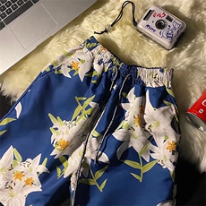复古印花翻领丝简约文艺短袖衬衣清凉宽松短裤大码套装TZK06P50，男装休闲套装，星座1116-2