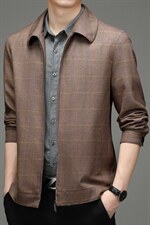 夹克外套上衣春季新款纯色棒球服翻领茄克衫商务中青年休闲服男装，男装夹克，电商B212（原钱塘6029）