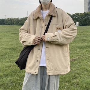 冬季新款宽松休闲加厚翻领棉服羊羔毛棉衣百搭帅气外套 W6301-P65图片