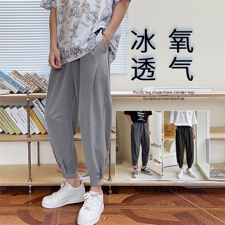 夏季新款潮流显高舒适束脚运动休闲九分卫裤 K118-特批35图片