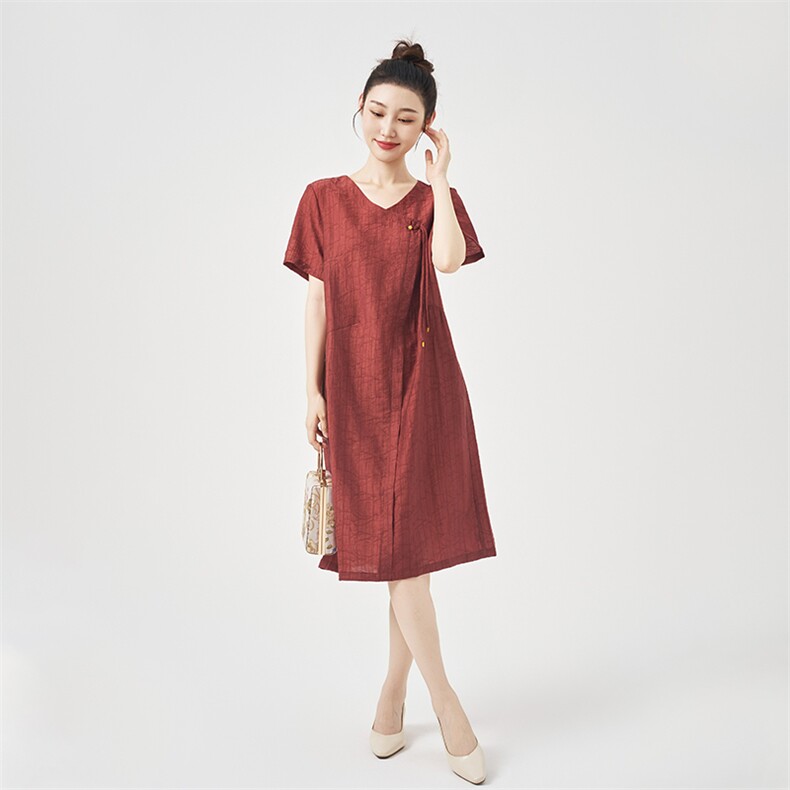 #高质莱赛尔#小个子气质中年妈妈夏装洋气遮肚子大码宽松裙子,女装连衣裙,鑫鑫格