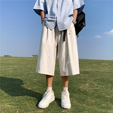 美式高街男女直筒休闲青少年工装裤宽松刺绣七分休闲裤DK0201-P35，男装休闲裤，星座308B-2