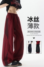 美式高街条纹裤子男夏季冰丝宽松冲锋户外工装伞兵阔腿裤KZ047P55，男装休闲裤，电商B312