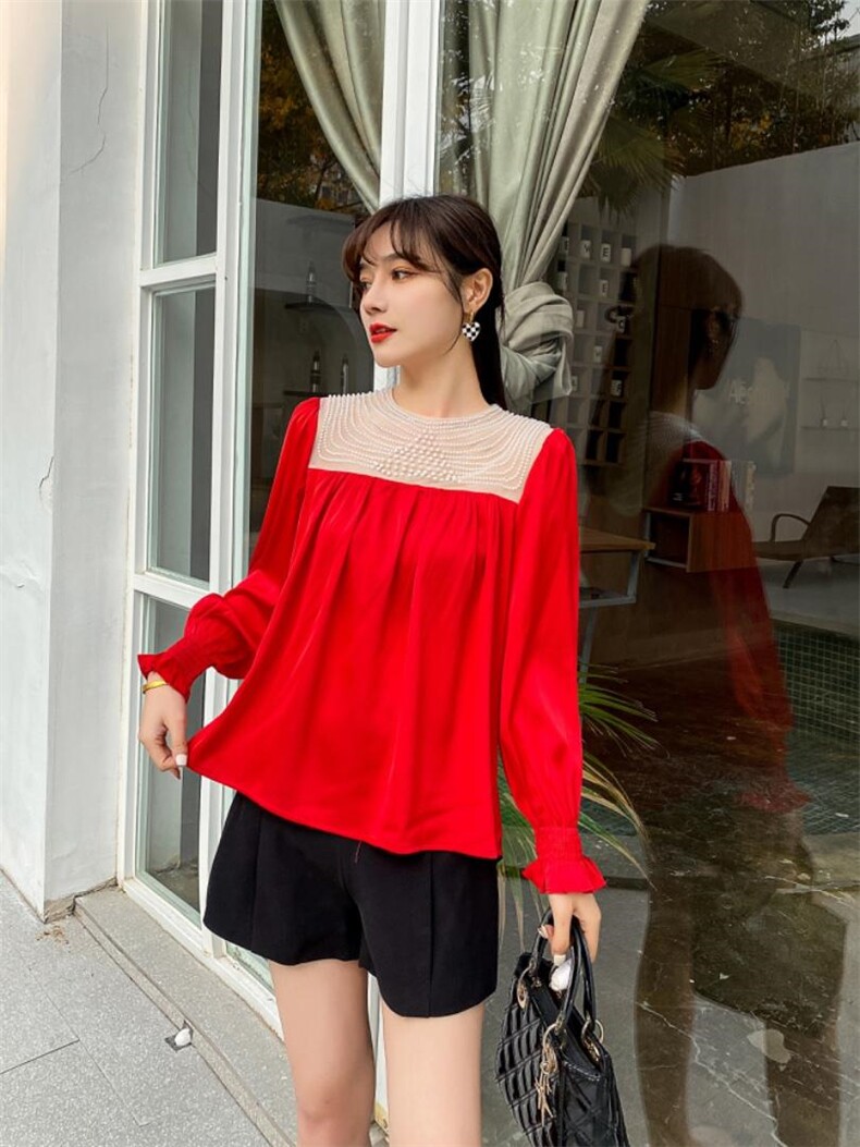 （现货）春款仿醋酸衬衫，女装衬衫，起奢