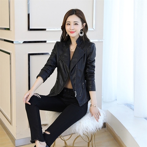 现货 皮衣女韩版百搭显瘦机车pu皮夹克潮1608 2355图片