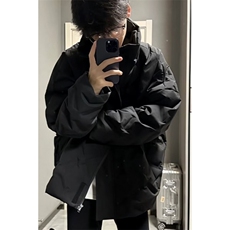 菱形格羽绒棉服男款轻薄美式面包服高街立领外套MC335，男装棉衣，星座1116A（原606A-3）