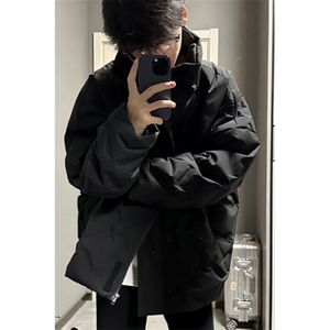 菱形格羽绒棉服男款轻薄美式面包服高街立领外套 MC335图片