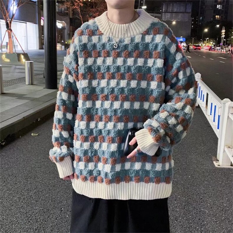 半高领毛衣男秋冬款潮流百搭加厚针织衫M116P45图片