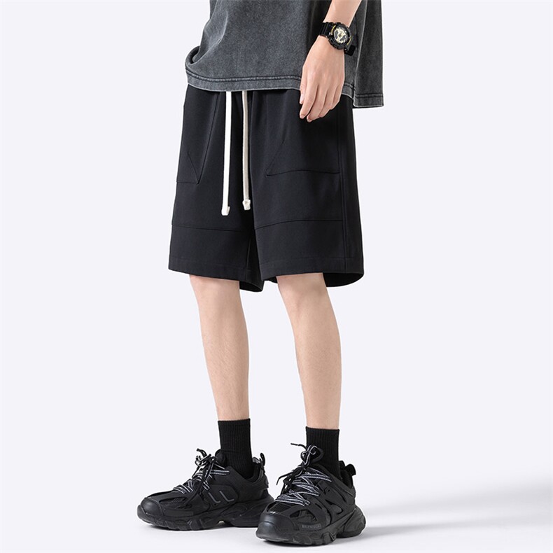 夏季新款冰丝垂感短裤无影墙休闲裤男免烫宽松凉感K23202-P39控58,男装牛仔裤,星座717