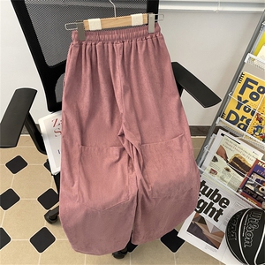 高品质夏款男女弹力灯芯绒休闲裤工装大口袋直筒宽松长裤h379 P35图片
