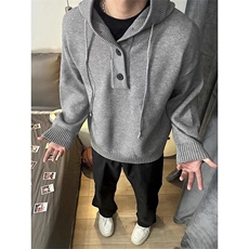 网图A2254P55-现货数据款连帽毛衣男复古套头针织衫秋冬外套，男装针织衫/毛衣，电商B241