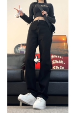 现货S-3XL加大码纯色直筒弹力牛仔裤310A-2BK309P55控78，男装牛仔裤，星座310A-2