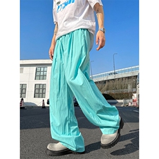 8XL-M多巴胺冰丝垂感慵懒山本裤男夏拖地裤子阔腿休闲裤KZ051P30，男装休闲裤，电商B312