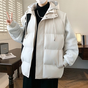 冬季假两件套可拆卸帽加厚棉袄男女宽松款面包服休闲百搭外套图片