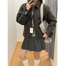 网图高品试衣间同款男女装休闲拉链巴恩风翻领夹克外套A882-P98，男装夹克，星座1505