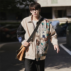 CityBoy刺绣拼接夹克女大码情侣夹克男潮外套男JK7711P75控108，男装夹克，星座227-7