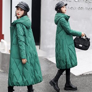 棉衣女2021年新款冬季中长款过膝韩版宽松面包服羽绒棉服图片