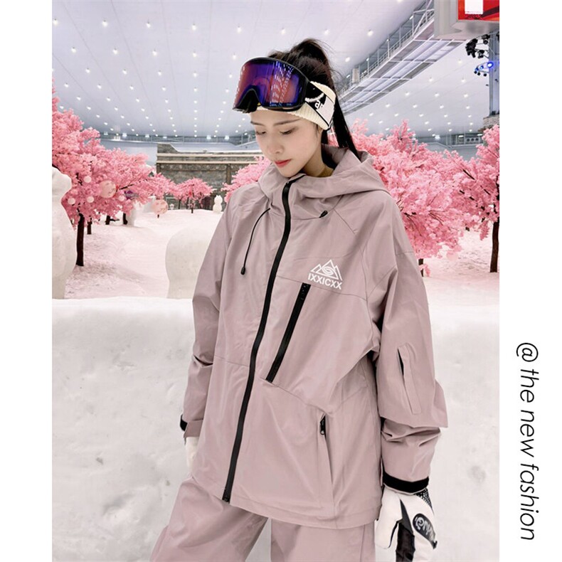 冬新港风防水滑雪服套装中性风俩件套情侣款保暖外套TZ027-P240,男装休闲套装,电商A001-1